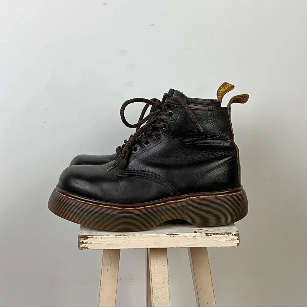 Dr. Martens Brown Combat Boots - Picture 3 of 9